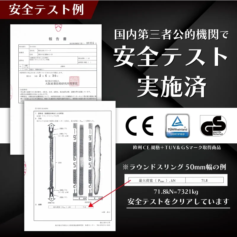 CEラウンドスリングN型 使用荷重3000kg 幅60mm