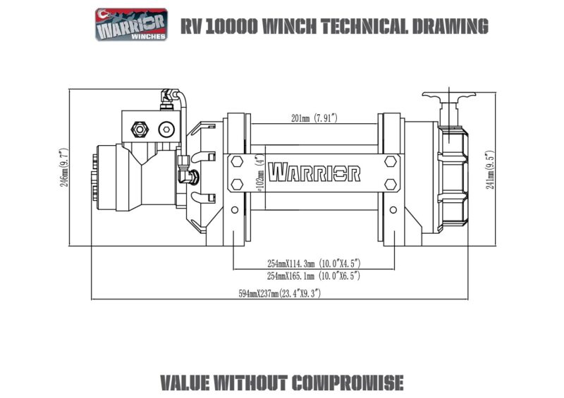 WARRIOR WINCHES RV10000 4.5t 油圧ウインチ