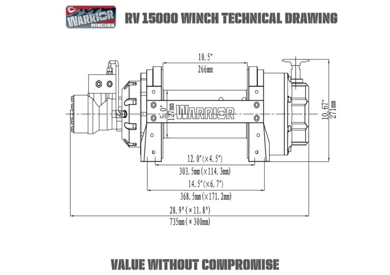 WARRIOR WINCHES RV15000 6.8t 油圧ウインチ