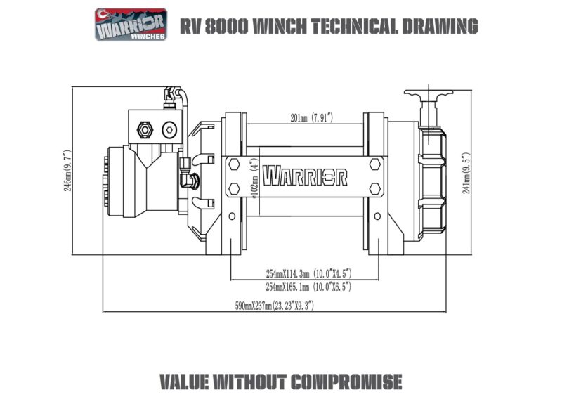 WARRIOR WINCHES RV8000 3.6ｔ油圧ウインチ
